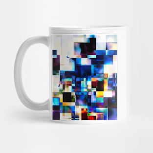 Abstract Art With Blue Squares Mug